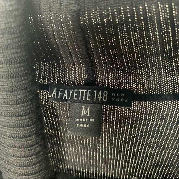 Lafayette 148 100% wool black turtleneck sweater dress midi length size medium - Picture 5 of 7